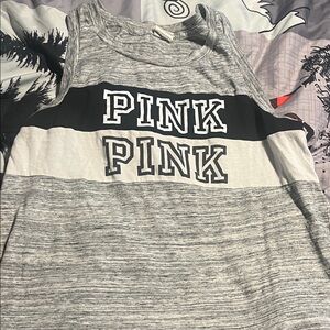Pink Gray and Black Tank Top